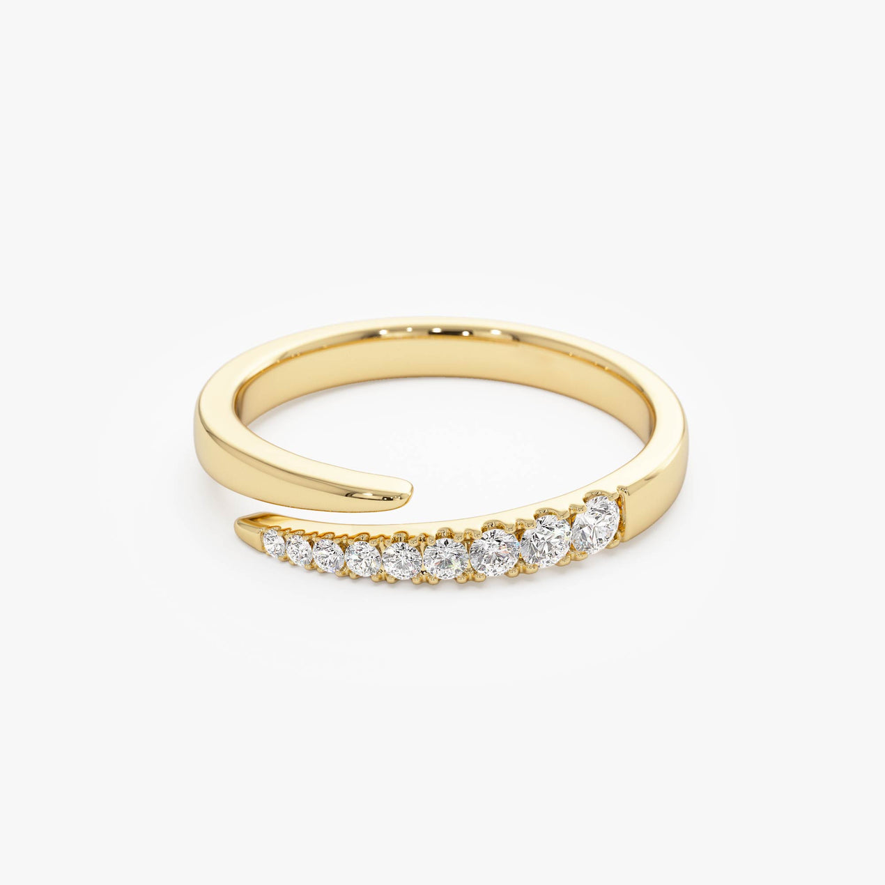 14K Diamond Wrap Crossover Ring