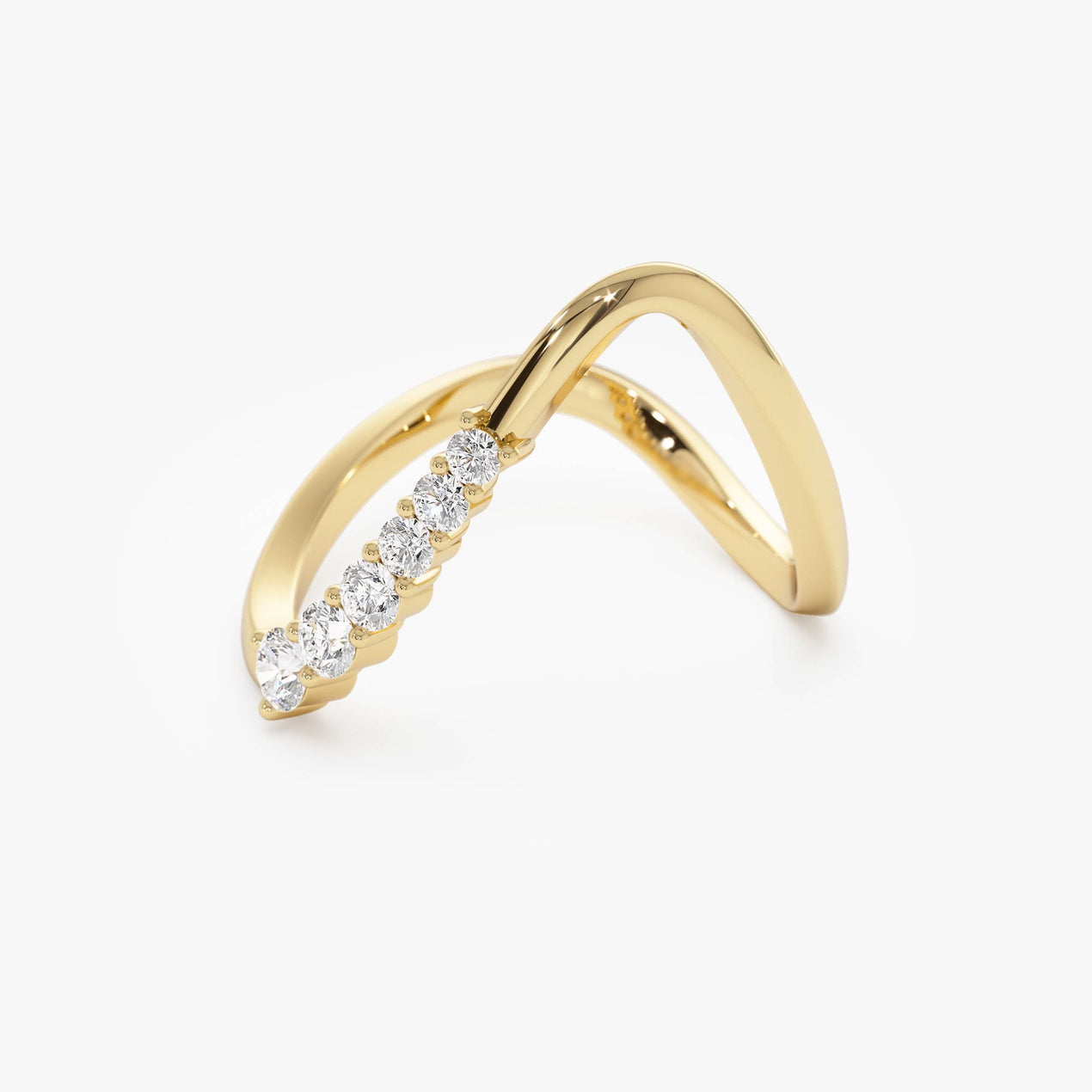 14K Open Twist Unique Diamond Ring