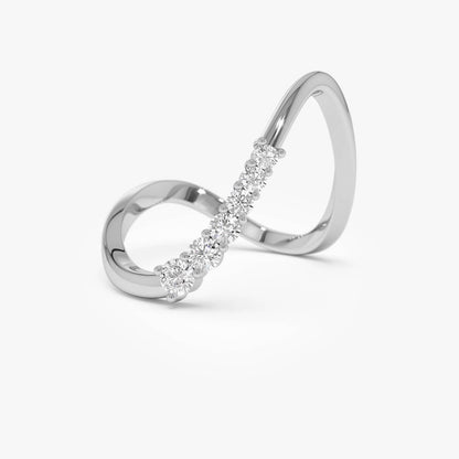 14K Open Twist Unique Diamond Ring