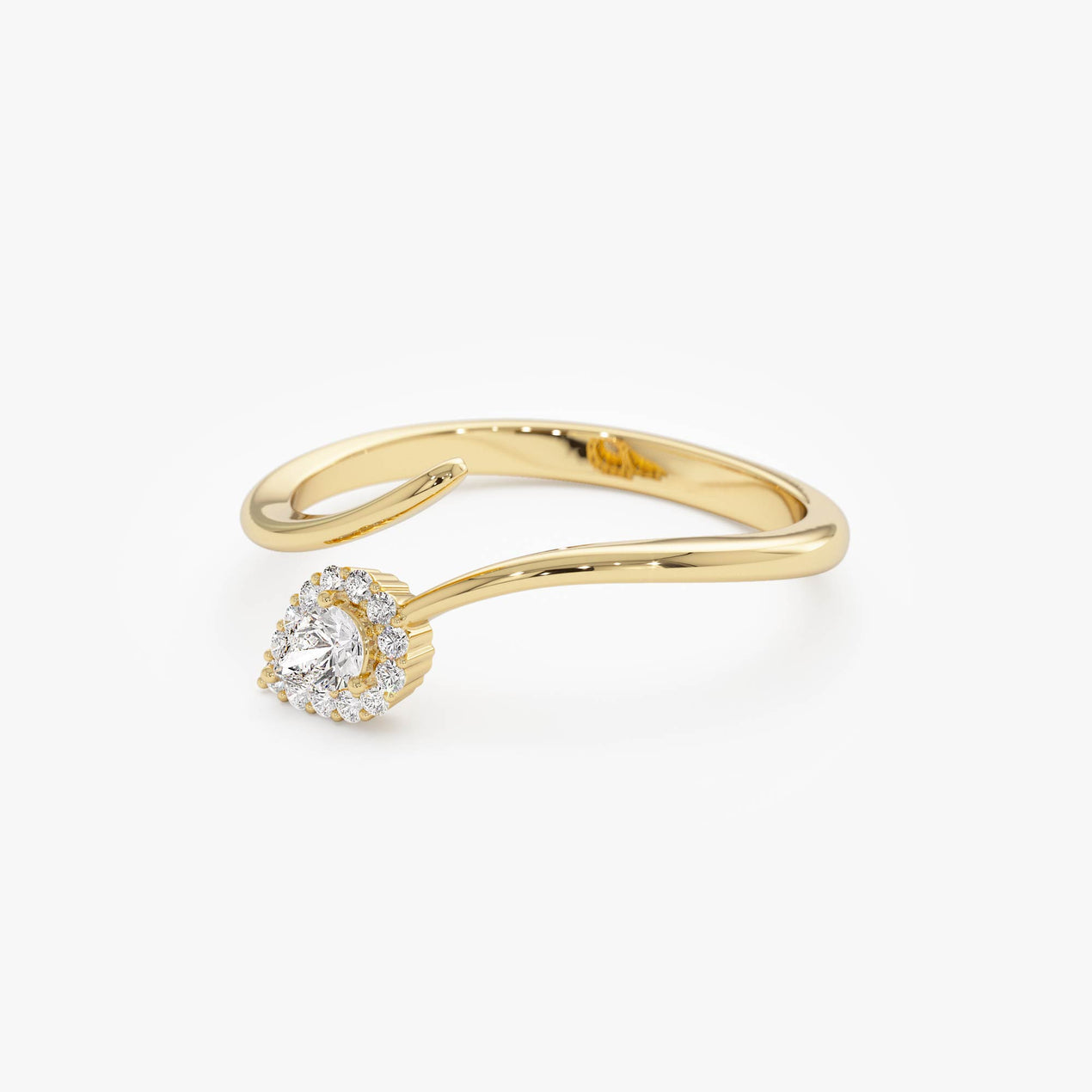14K Pear-Shaped Diamond Wrap Ring