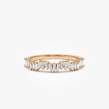 14k Asymetrical Baguette Diamonds Ring
