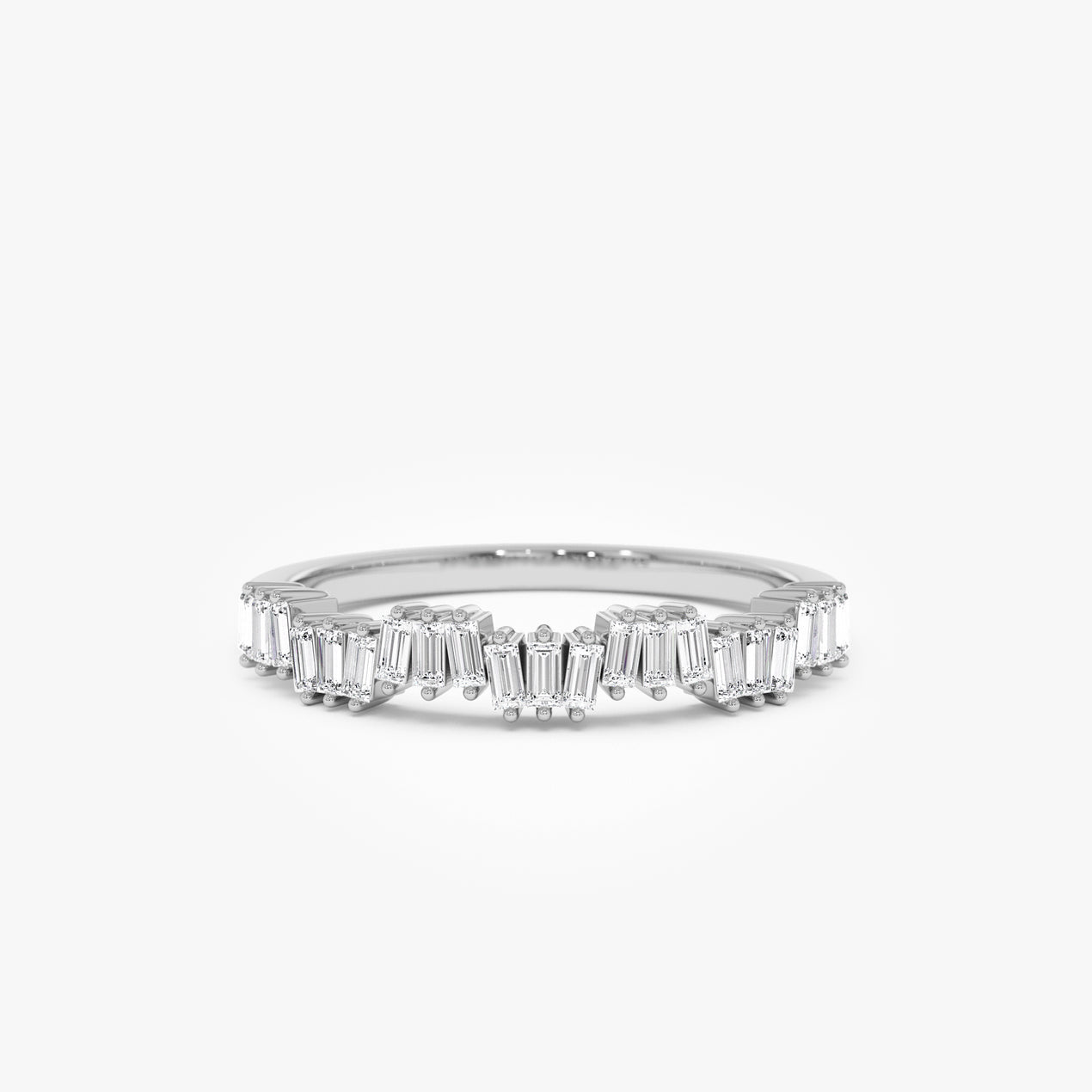 14k Asymetrical Baguette Diamonds Ring