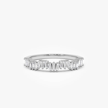 14k Asymetrical Baguette Diamonds Ring