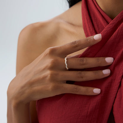 14k Asymetrical Baguette Diamonds Ring