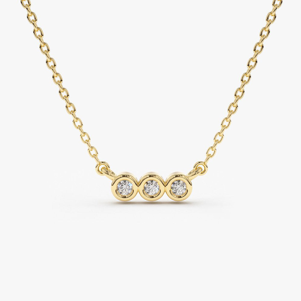 14k Bezel Set Diamond Necklace