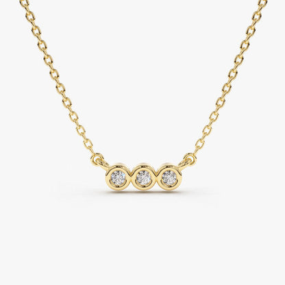 14k Bezel Set Diamond Necklace