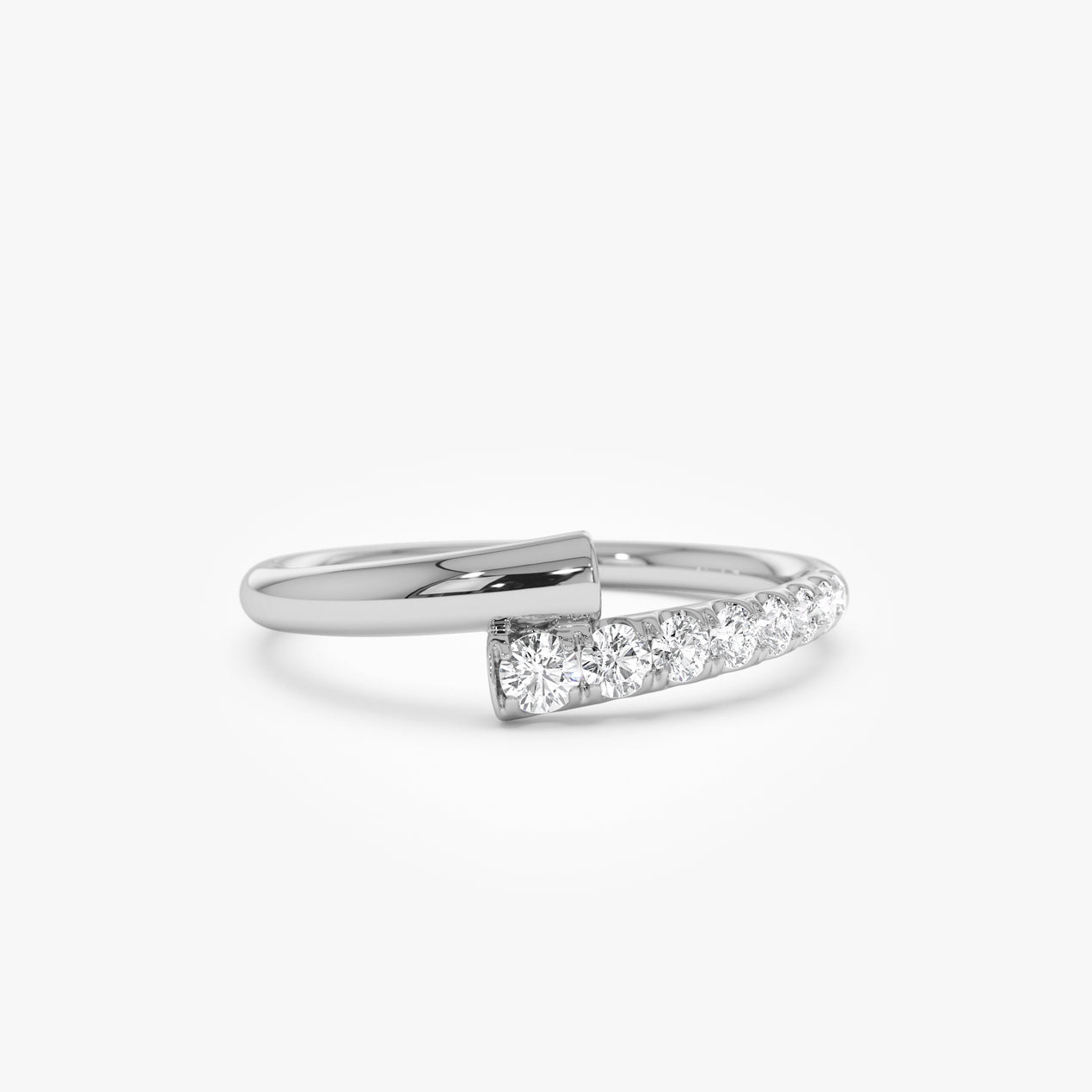 14k Bypass Gold & Pave Diamond Ring
