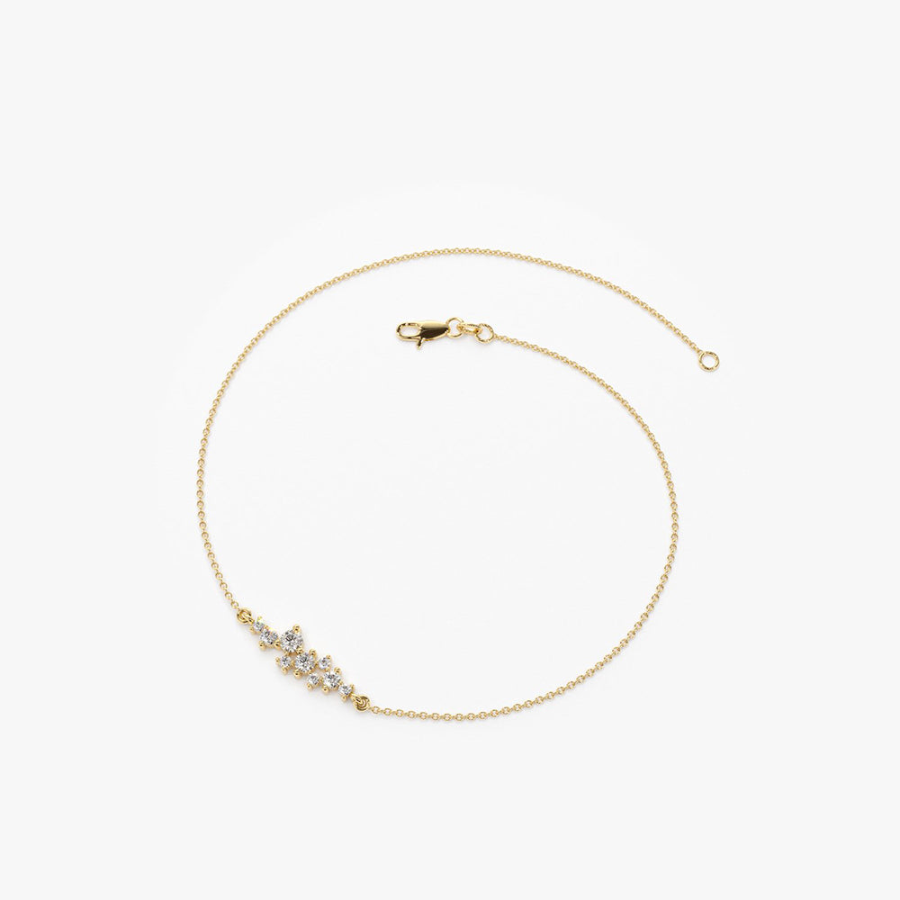 14k Diamond Cluster Bracelet