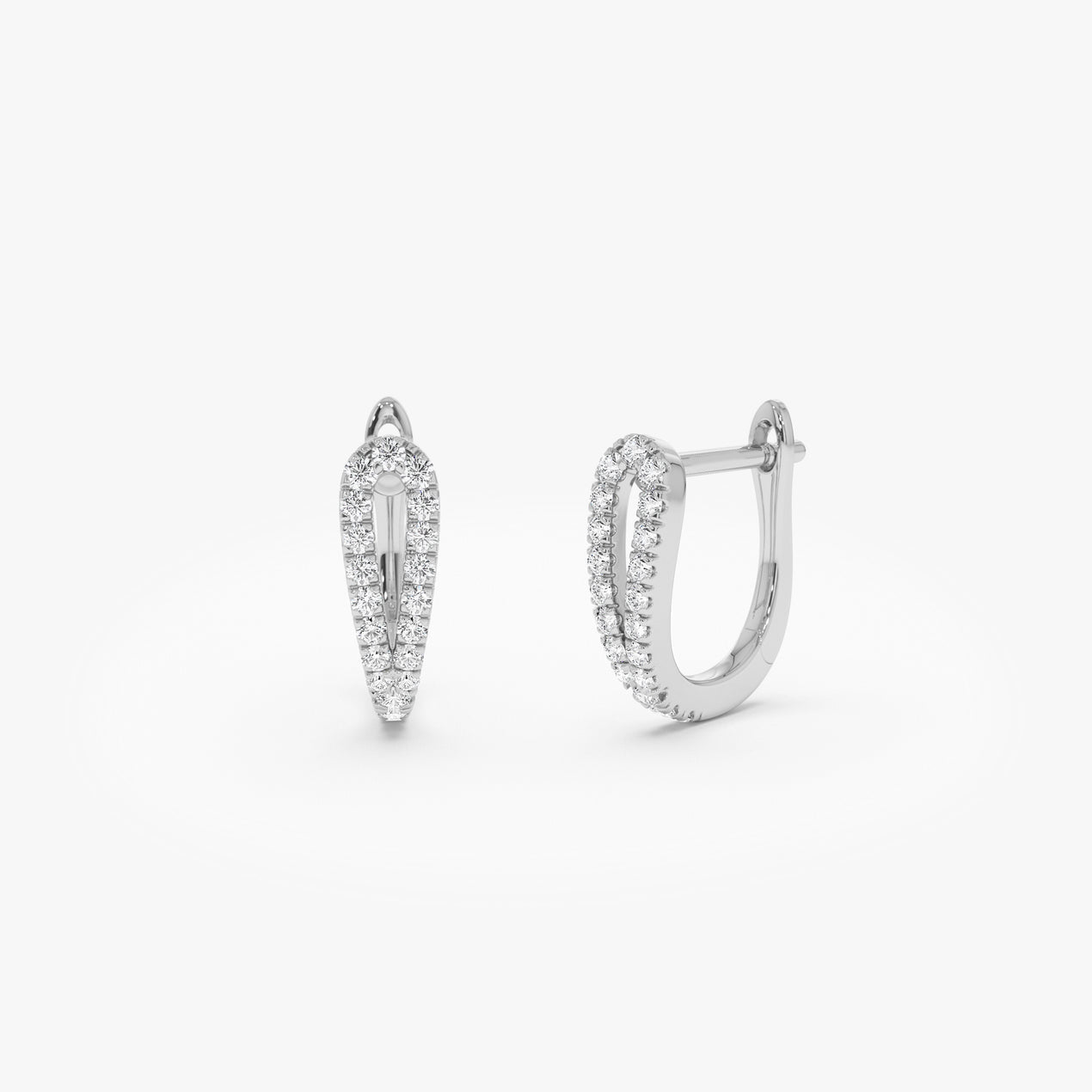 14k Double Mini Diamond Hoop Earrings