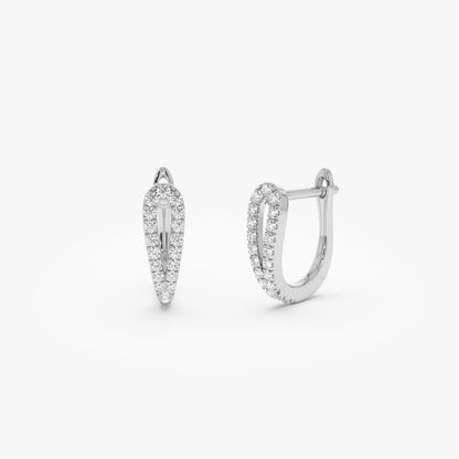 14k Double Mini Diamond Hoop Earrings