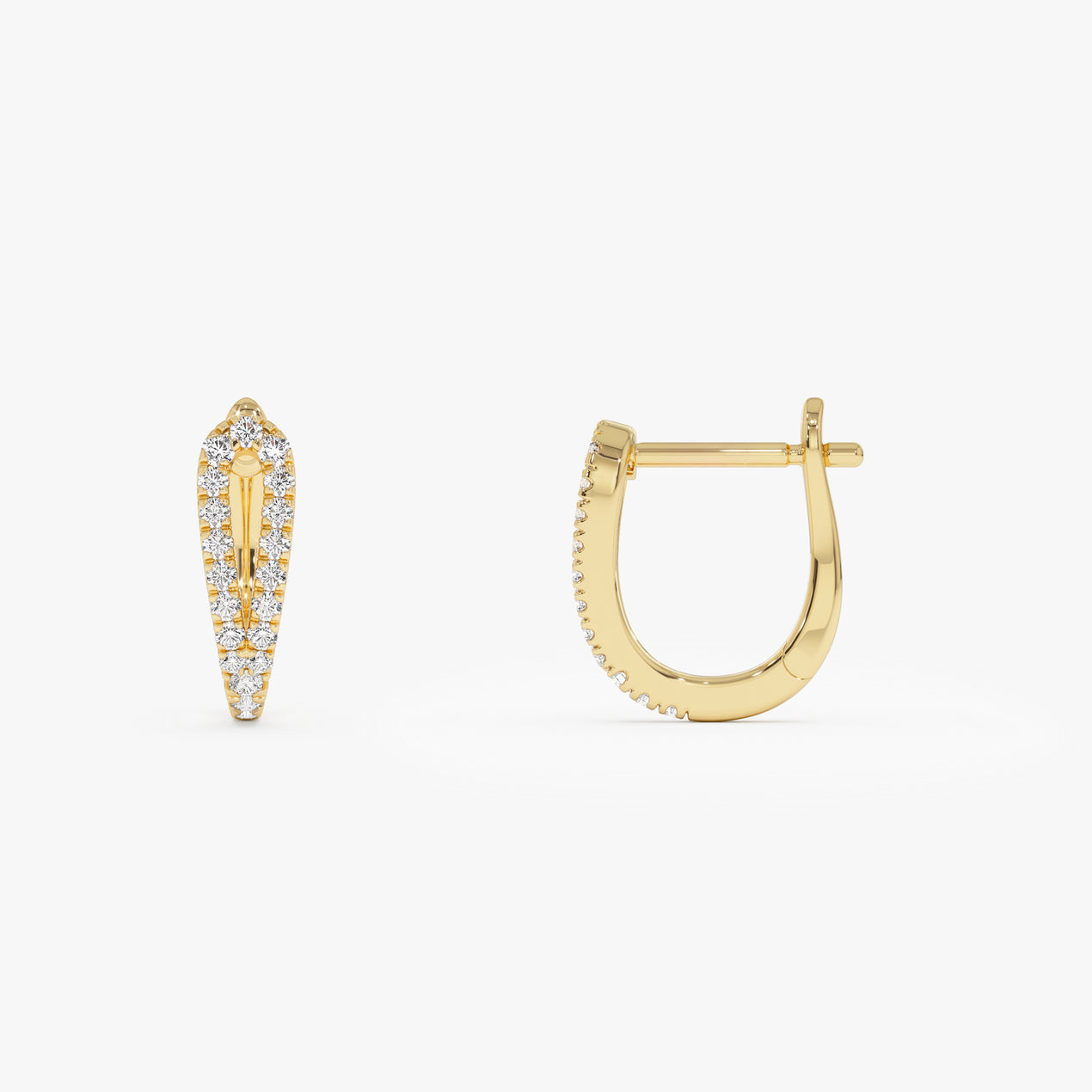 14k Double Mini Diamond Hoop Earrings