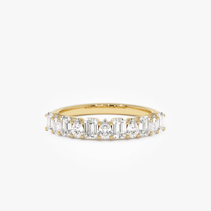 14k Emerald and Pear Shape Diamond Ring