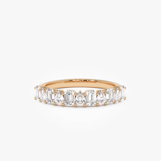 14k Emerald and Pear Shape Diamond Ring