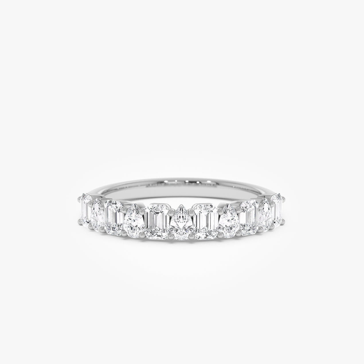 14k Emerald and Pear Shape Diamond Ring