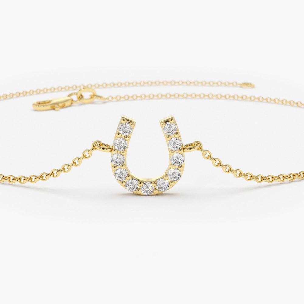 14k Mini Diamond Horseshoe Bracelet