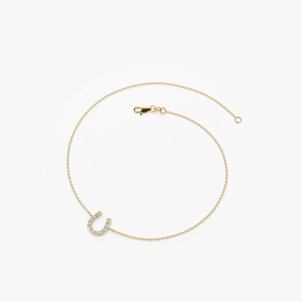 14k Mini Diamond Horseshoe Bracelet