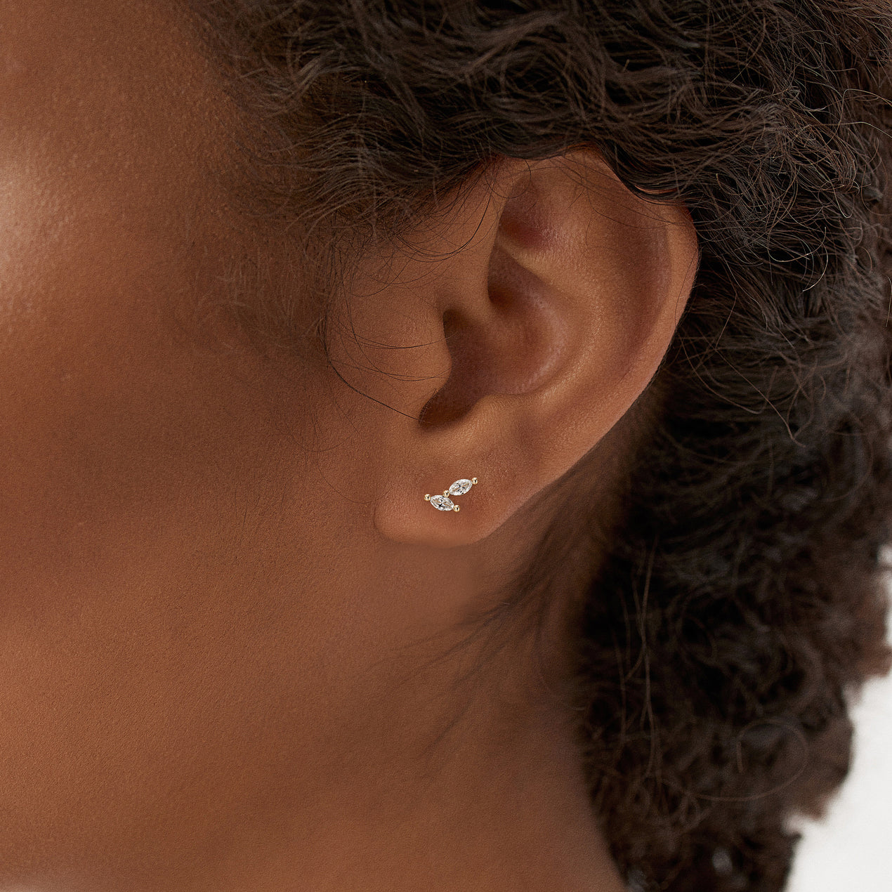 14k Unique Double Marquise Diamond Studs