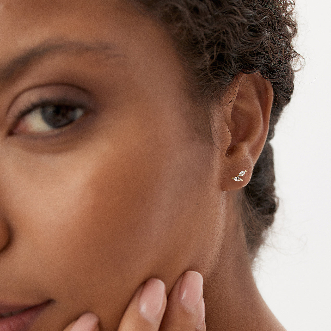 14k Unique Double Marquise Diamond Studs