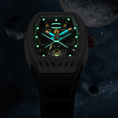 Barrel Shape Watch in White Gold with Diamonds