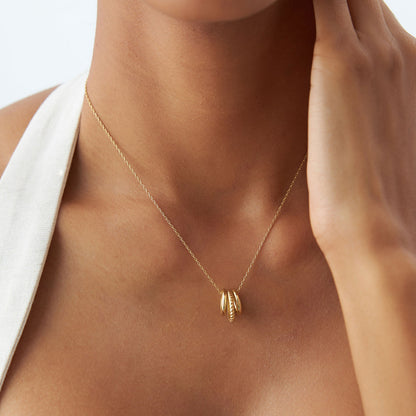 Three Ring Eternity Necklace | 14K Gold Circle Pendant | Symbol of Eternal Love | Stackable Jewelry