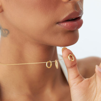 Three Ring Eternity Necklace | 14K Gold Circle Pendant | Symbol of Eternal Love | Stackable Jewelry