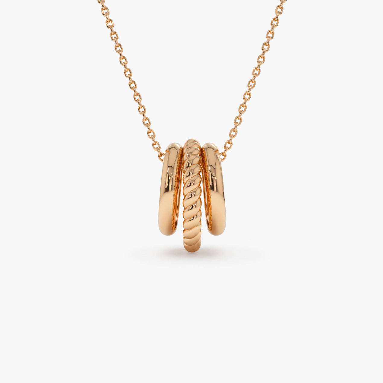 Three Ring Eternity Necklace | 14K Gold Circle Pendant | Symbol of Eternal Love | Stackable Jewelry