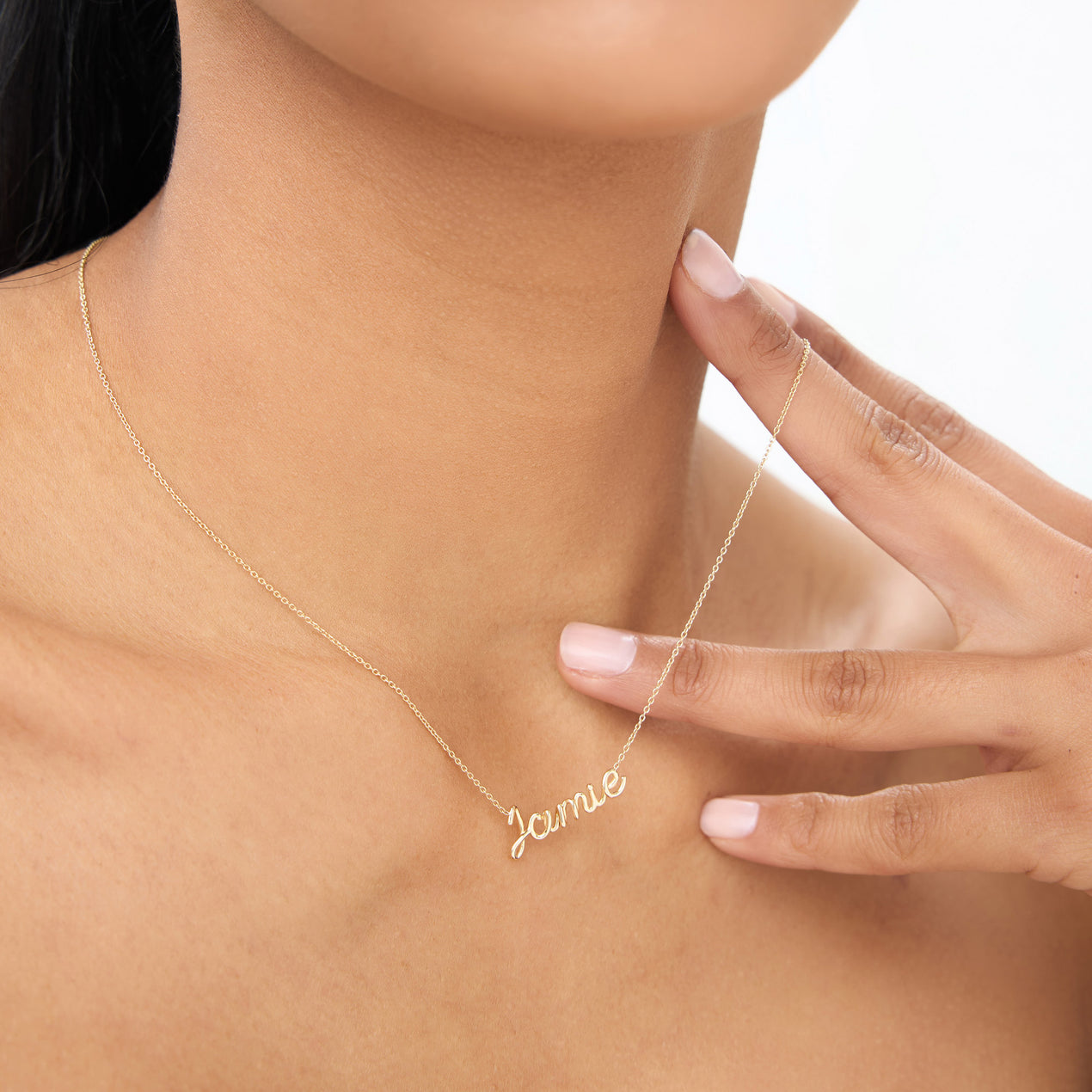 14K Gold Custom Name Necklace | Handwritten Script Personalized Jewelry | Gift for Her | VLOVE