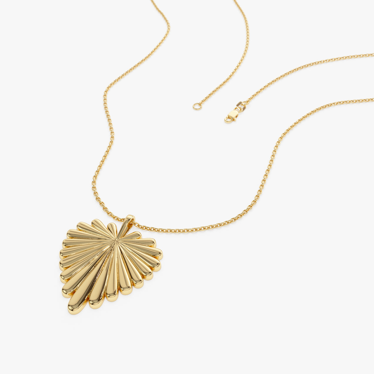 Sunburst Heart Necklace | 14K Solid Gold Romantic Jewelry | Solar Design Pendant for Women | Gift for Her