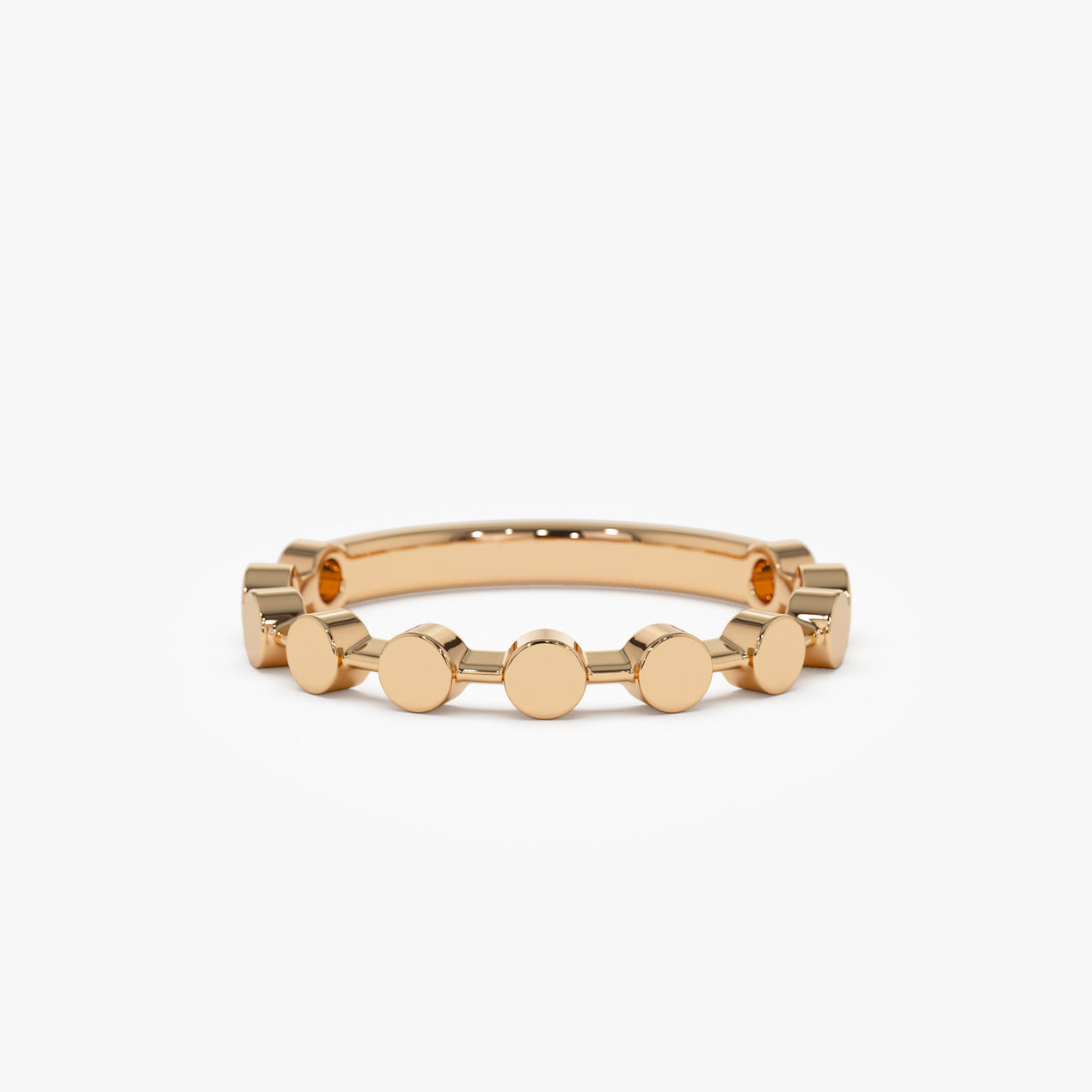 14K Geometric Bead Stacking Ring | Tiny Round Beads Design | Delicate Layering Jewelry | VLOVE