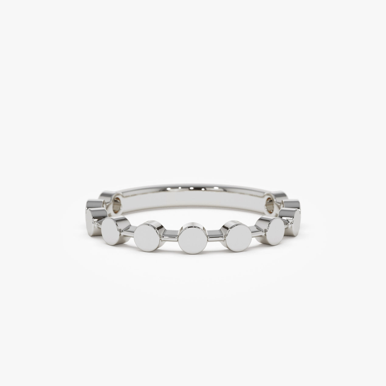14K Geometric Bead Stacking Ring | Tiny Round Beads Design | Delicate Layering Jewelry | VLOVE