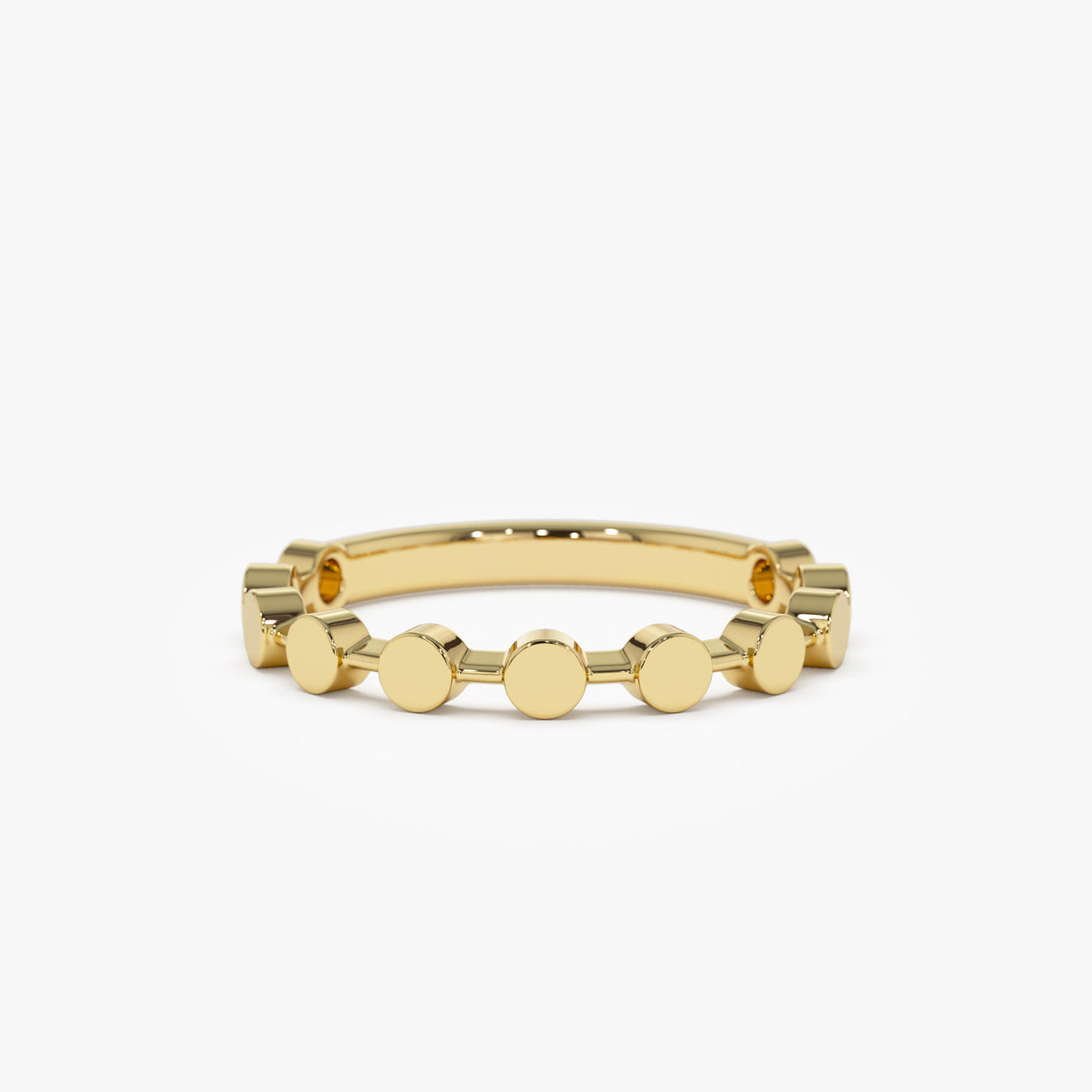 14K Geometric Bead Stacking Ring | Tiny Round Beads Design | Delicate Layering Jewelry | VLOVE