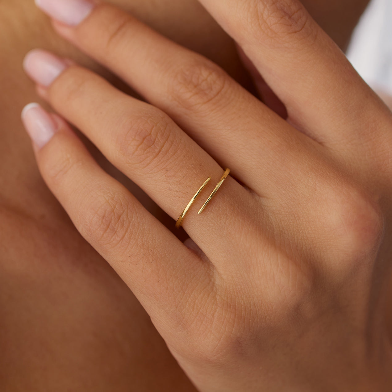 Criss Cross Stacking Ring | 14K Gold Minimalist Band | Layering Ring for Women | VLOVE Fine Jewelry