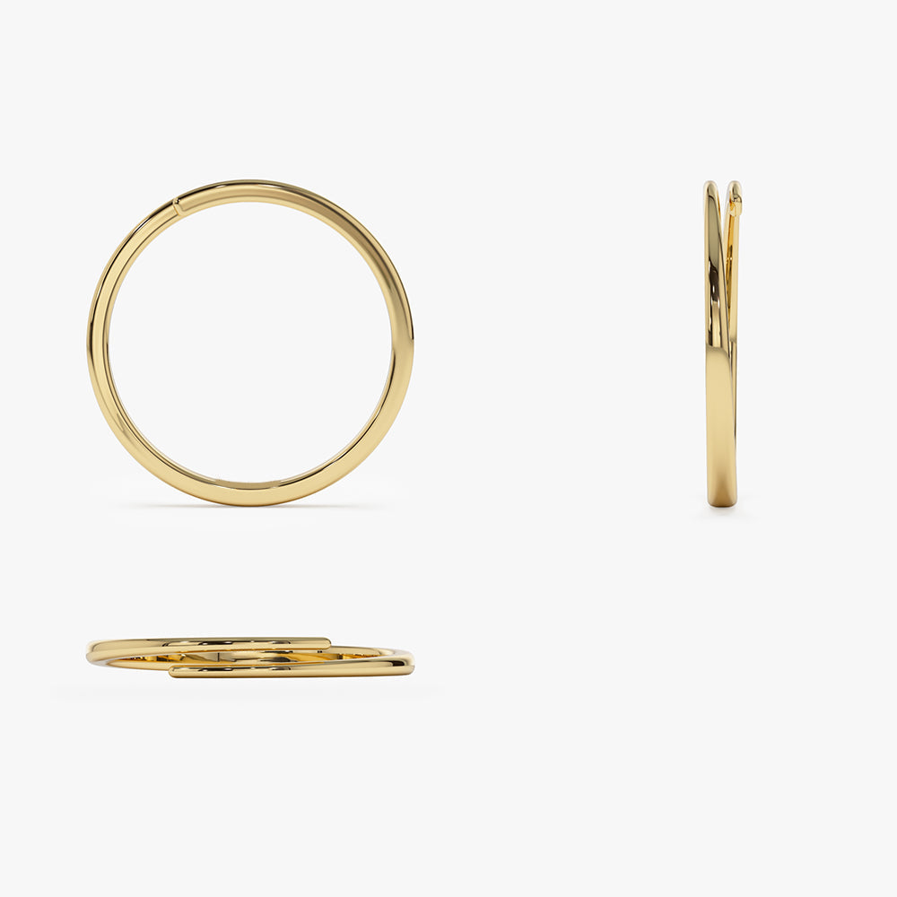 Criss Cross Stacking Ring | 14K Gold Minimalist Band | Layering Ring for Women | VLOVE Fine Jewelry