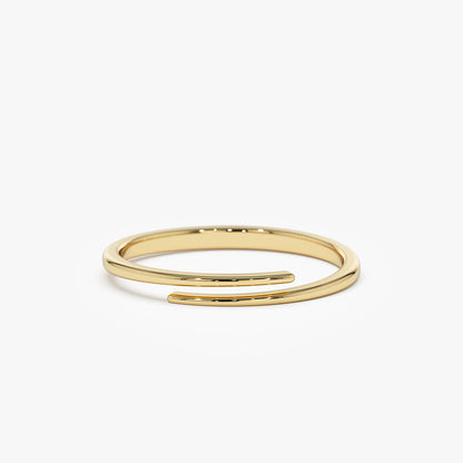 Criss Cross Stacking Ring | 14K Gold Minimalist Band | Layering Ring for Women | VLOVE Fine Jewelry