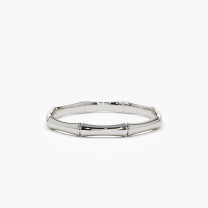 14K Gold Bamboo Ring | Dainty Minimalist Band | Nature Inspired Jewelry for Women