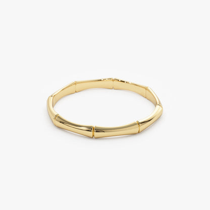 14K Gold Bamboo Ring | Dainty Minimalist Band | Nature Inspired Jewelry for Women