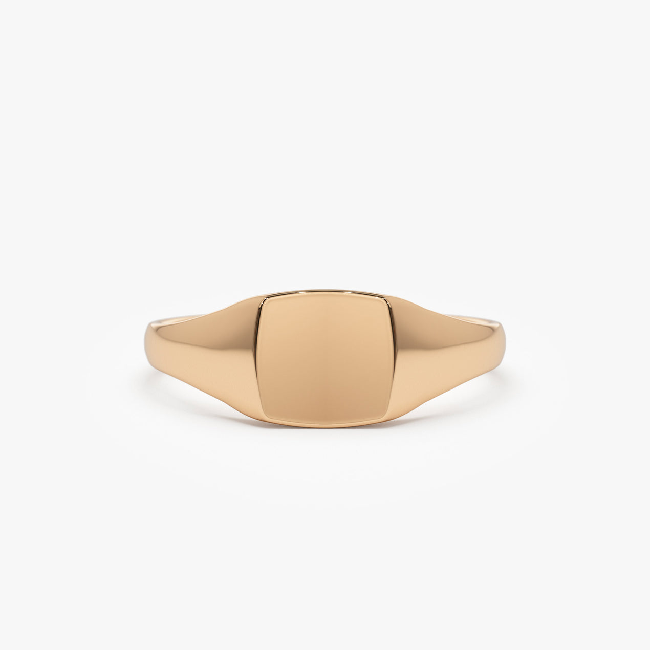 14K Solid Gold Square Signet Ring | Custom Engraving Wedding Band for Men & Women | VLOVE