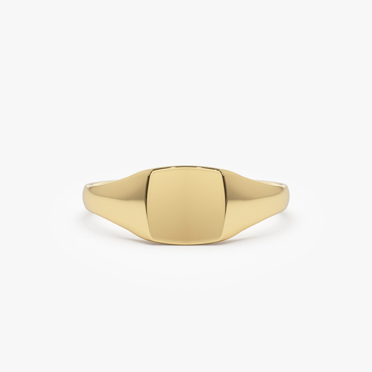 14K Solid Gold Square Signet Ring | Custom Engraving Wedding Band for Men & Women | VLOVE