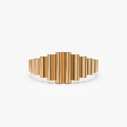 14K Fluted Graduating Ring | Bold Statement Band | Wide Stacking Jewelry for Women | VLOVE