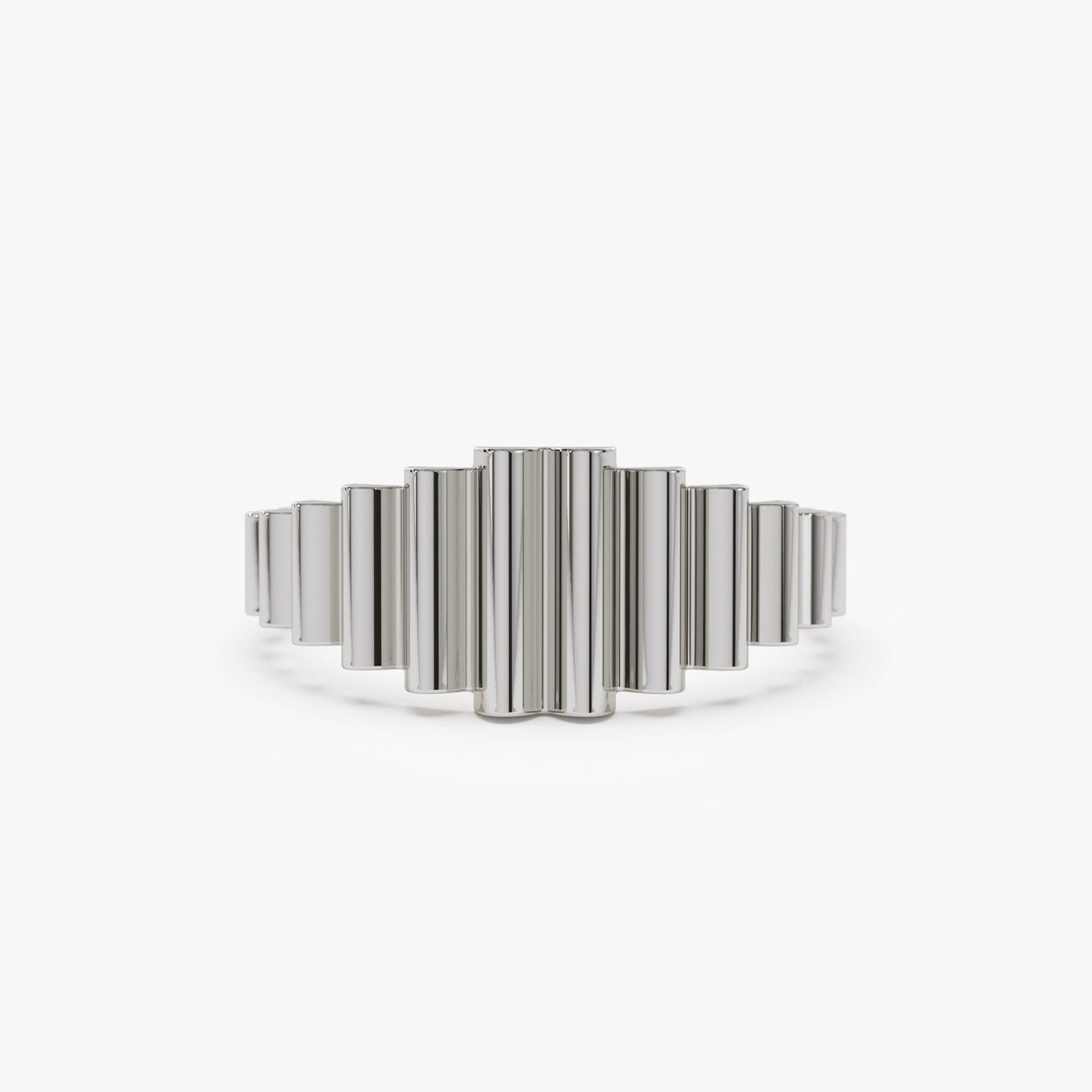 14K Fluted Graduating Ring | Bold Statement Band | Wide Stacking Jewelry for Women | VLOVE