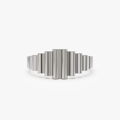 14K Fluted Graduating Ring | Bold Statement Band | Wide Stacking Jewelry for Women | VLOVE