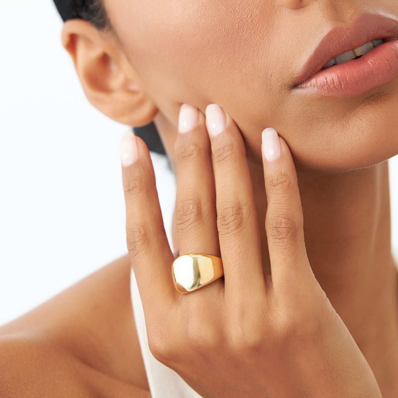 14K Gold Dome Statement Ring | Chunky Graduating Band | Bold Stacking Jewelry for Women