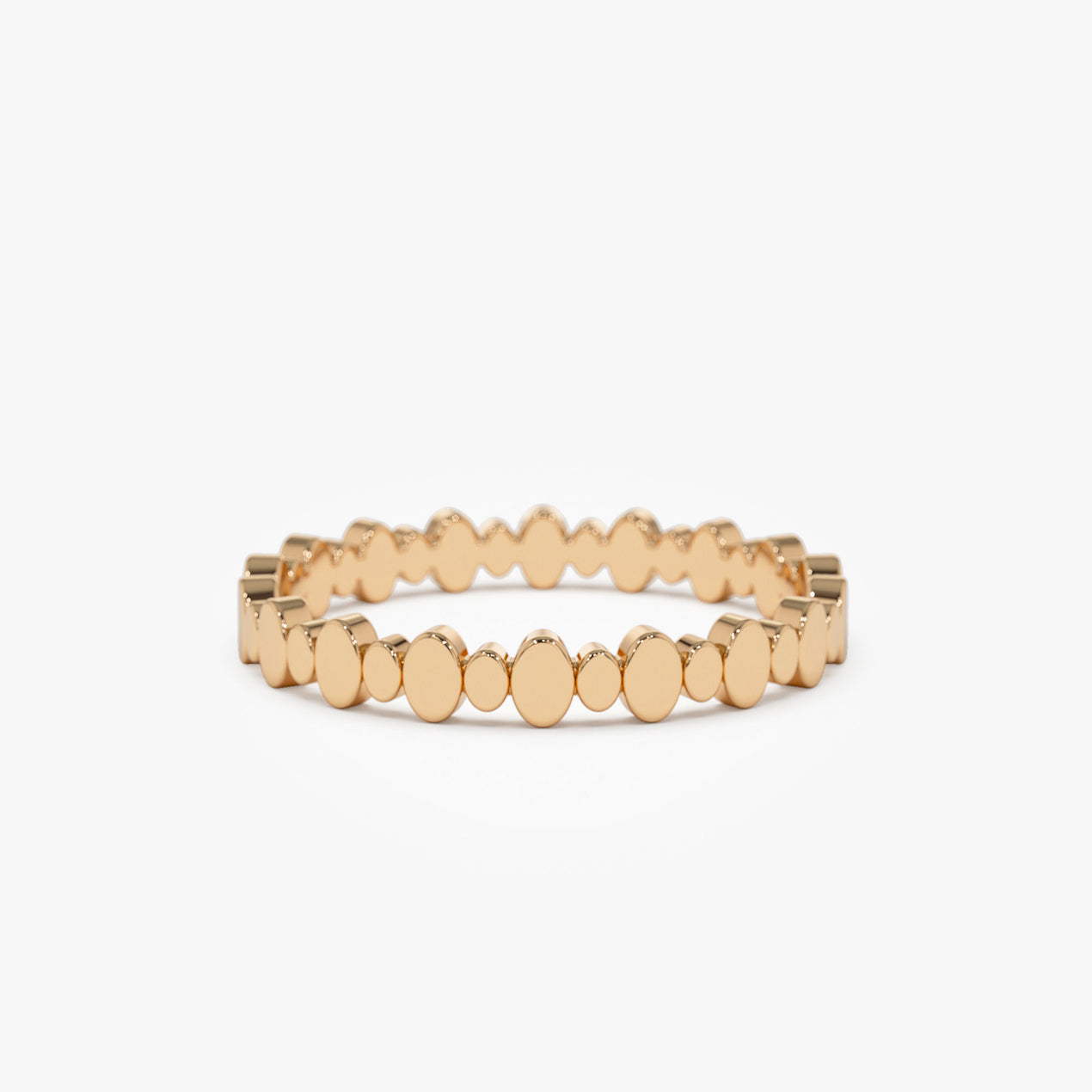 14K Gold Alternating Size Oval Ring | Stackable Minimalist Band for Women | Layering Jewelry | VLOVE