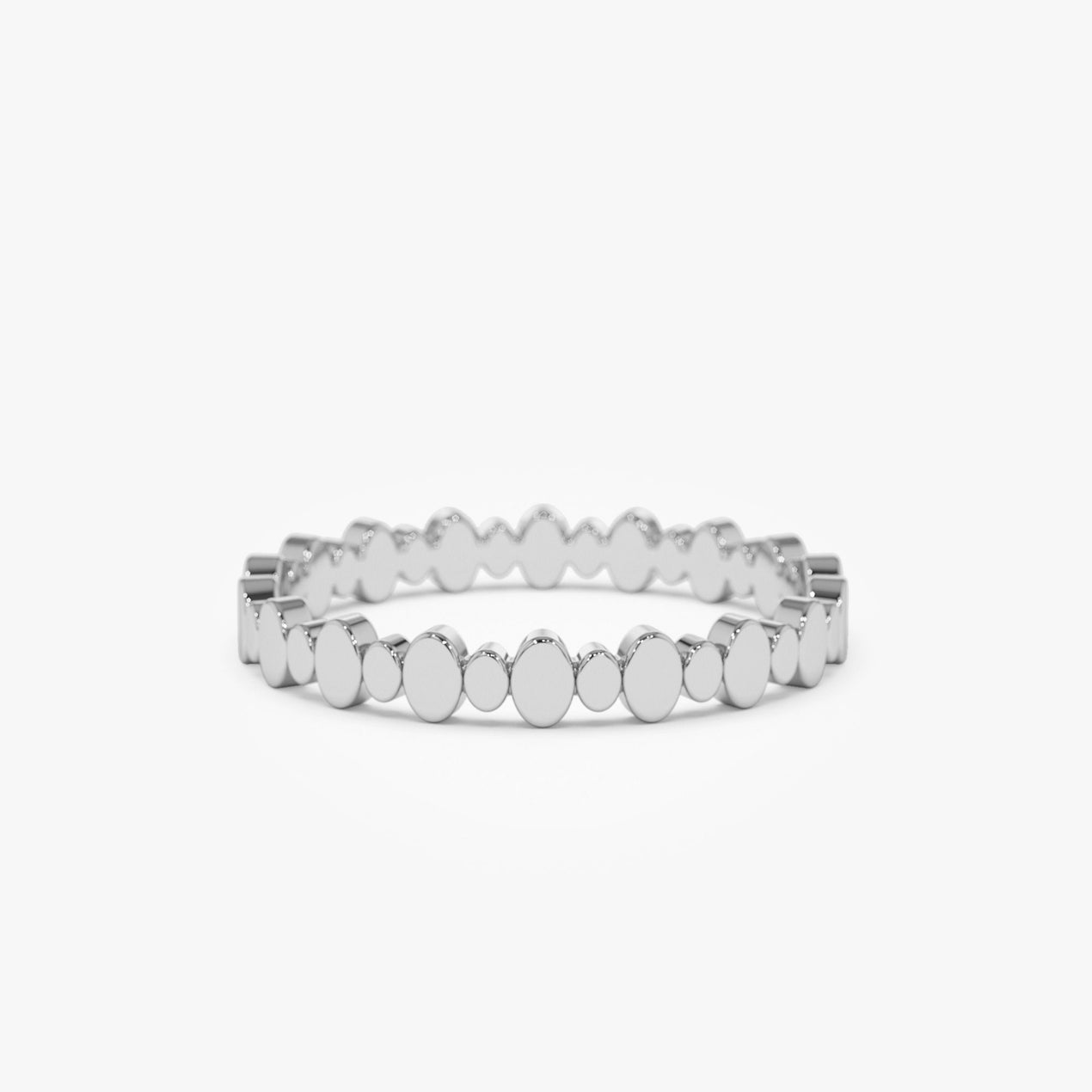14K Gold Alternating Size Oval Ring | Stackable Minimalist Band for Women | Layering Jewelry | VLOVE