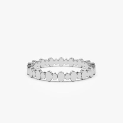 14K Gold Alternating Size Oval Ring | Stackable Minimalist Band for Women | Layering Jewelry | VLOVE