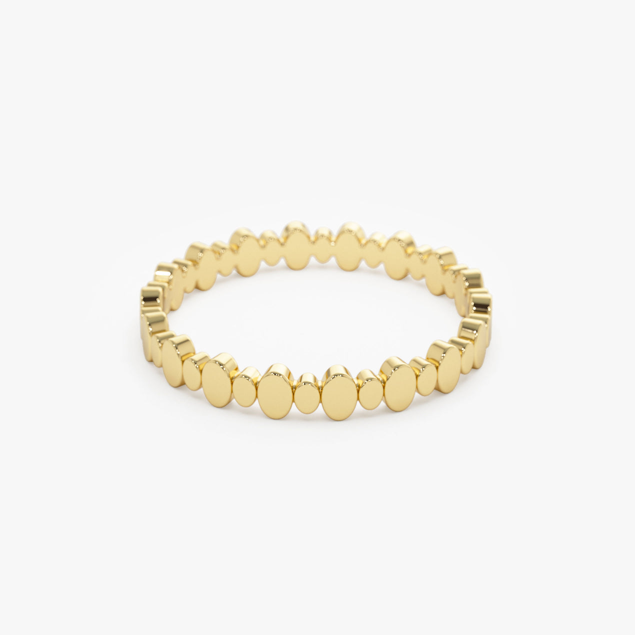 14K Gold Alternating Size Oval Ring | Stackable Minimalist Band for Women | Layering Jewelry | VLOVE