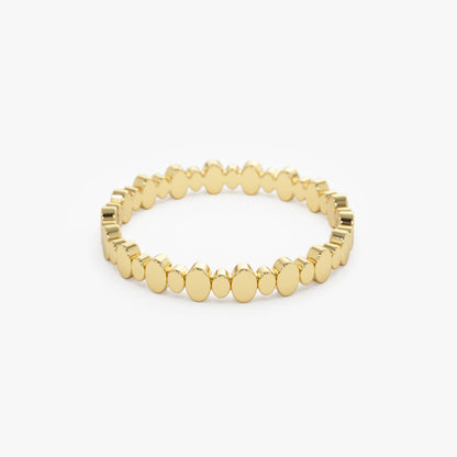 14K Gold Alternating Size Oval Ring | Stackable Minimalist Band for Women | Layering Jewelry | VLOVE