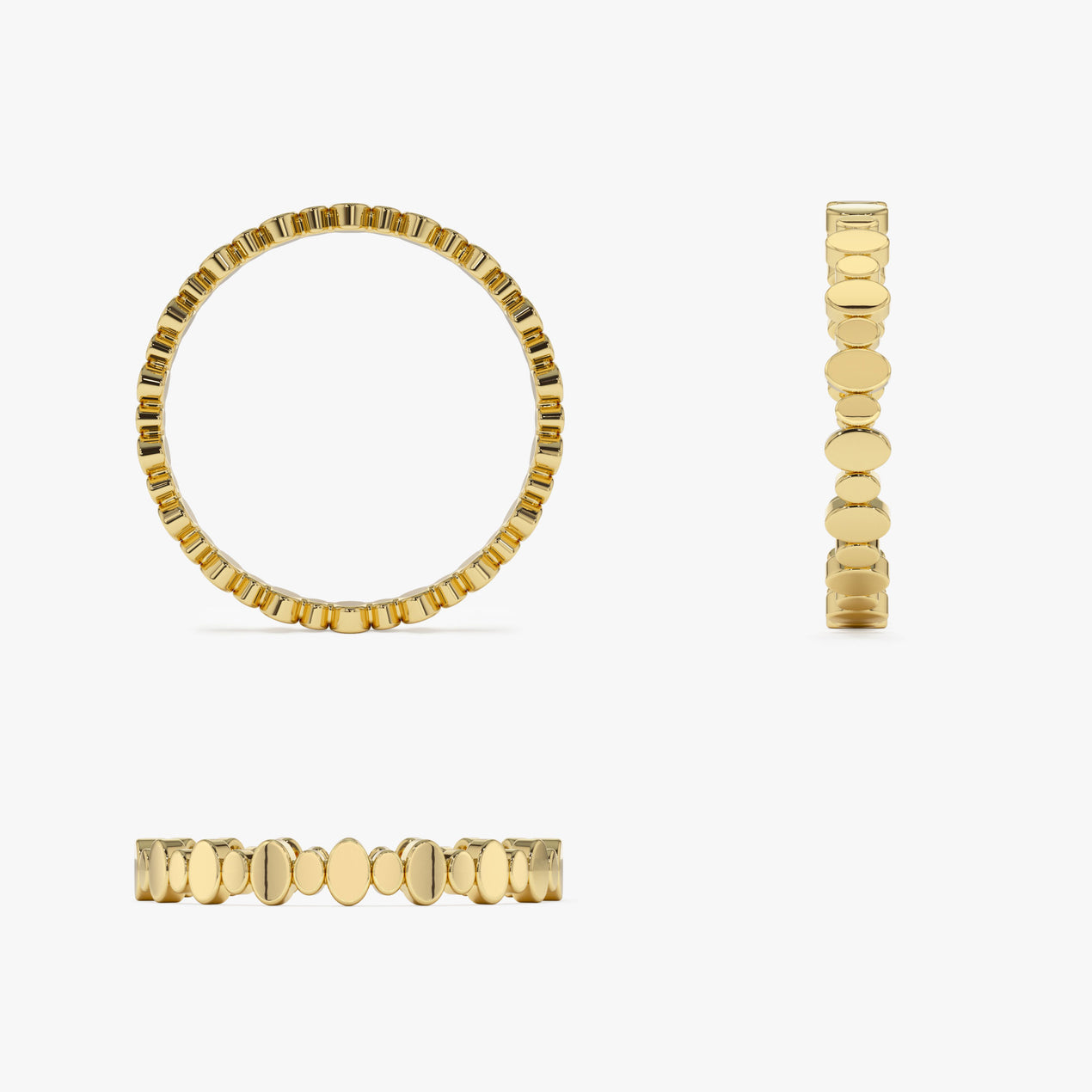 14K Gold Alternating Size Oval Ring | Stackable Minimalist Band for Women | Layering Jewelry | VLOVE