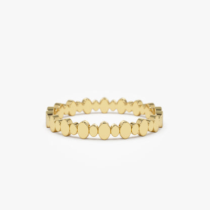 14K Gold Alternating Size Oval Ring | Stackable Minimalist Band for Women | Layering Jewelry | VLOVE