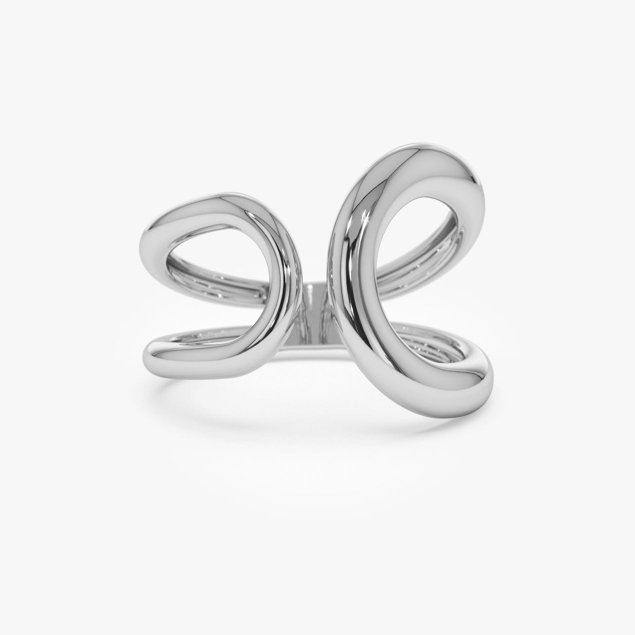 14K Gold Crescent Moon Ring | Chunky Stacking Band for Women | Bold Wedding Jewelry | VLOVE